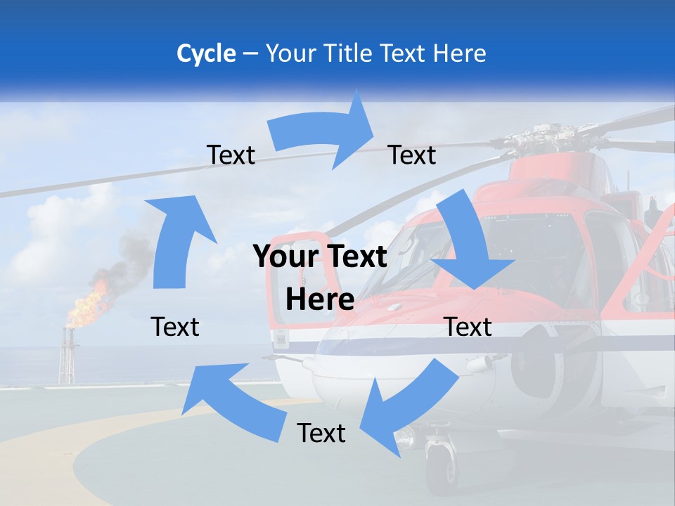 A Red And White Helicopter On A Runway PowerPoint Template