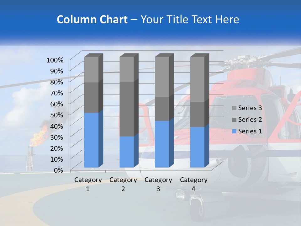 A Red And White Helicopter On A Runway PowerPoint Template