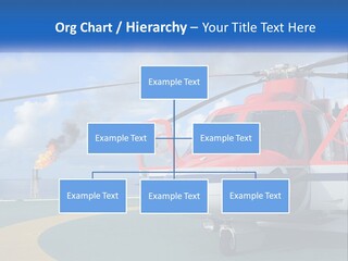 A Red And White Helicopter On A Runway PowerPoint Template
