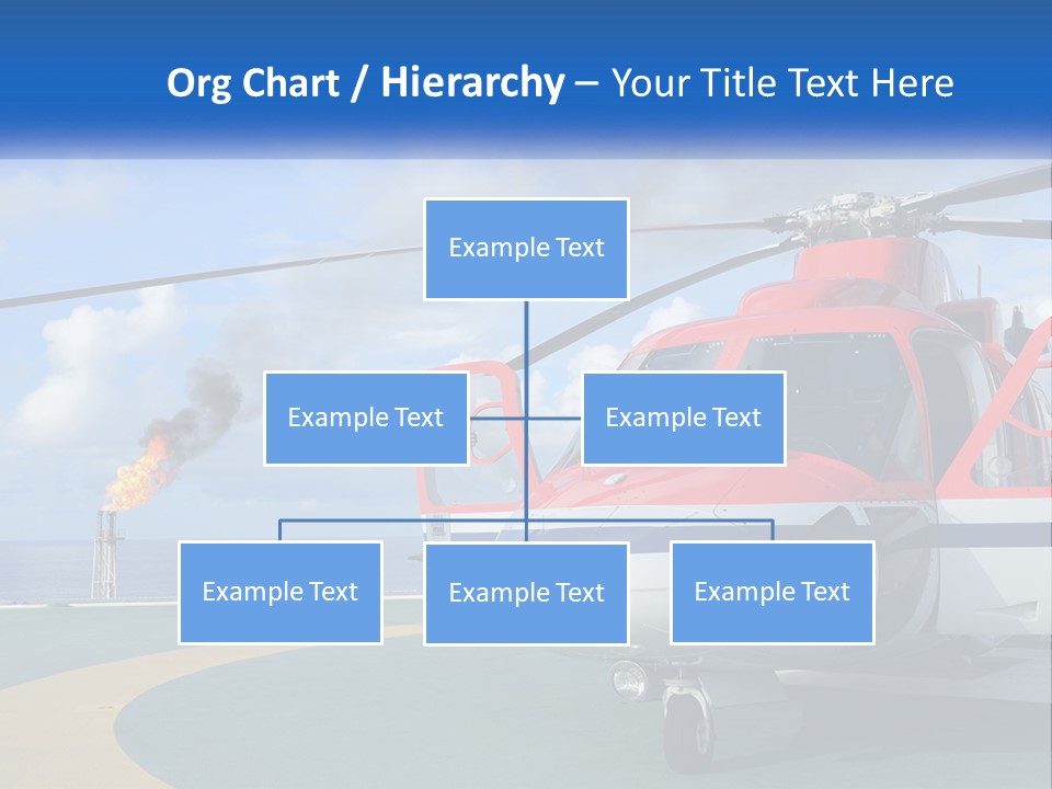 A Red And White Helicopter On A Runway PowerPoint Template