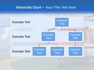 A Red And White Helicopter On A Runway PowerPoint Template