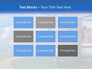 A Red And White Helicopter On A Runway PowerPoint Template