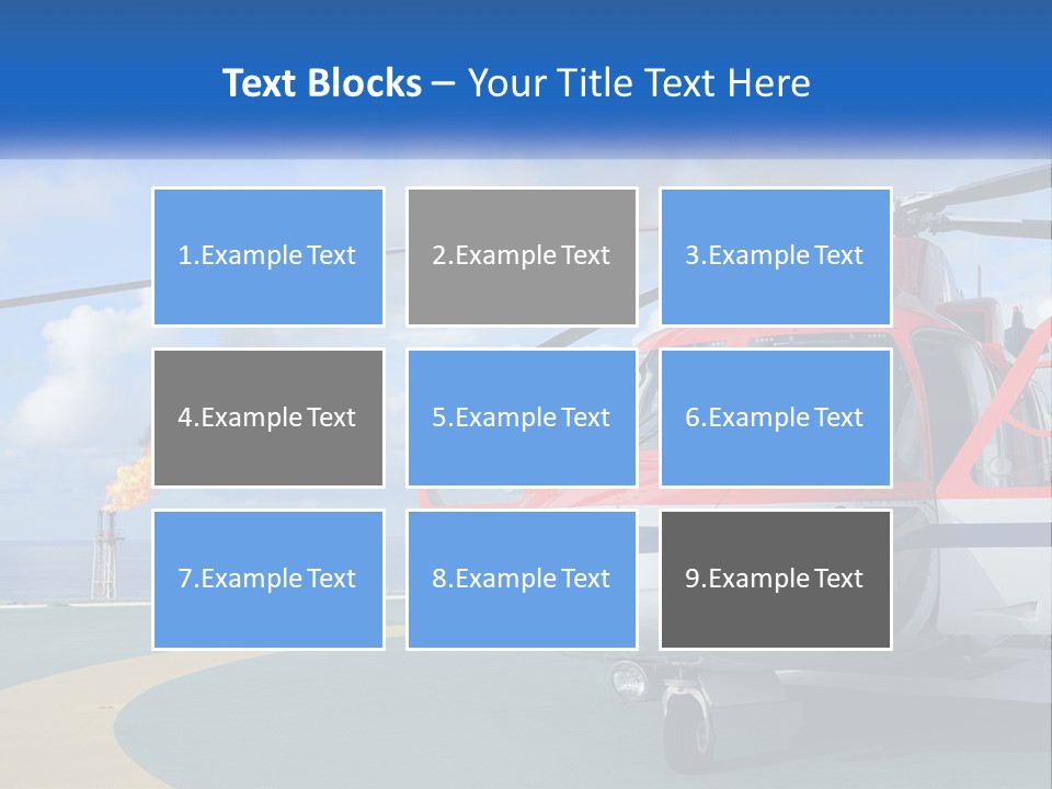 A Red And White Helicopter On A Runway PowerPoint Template