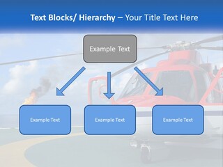 A Red And White Helicopter On A Runway PowerPoint Template