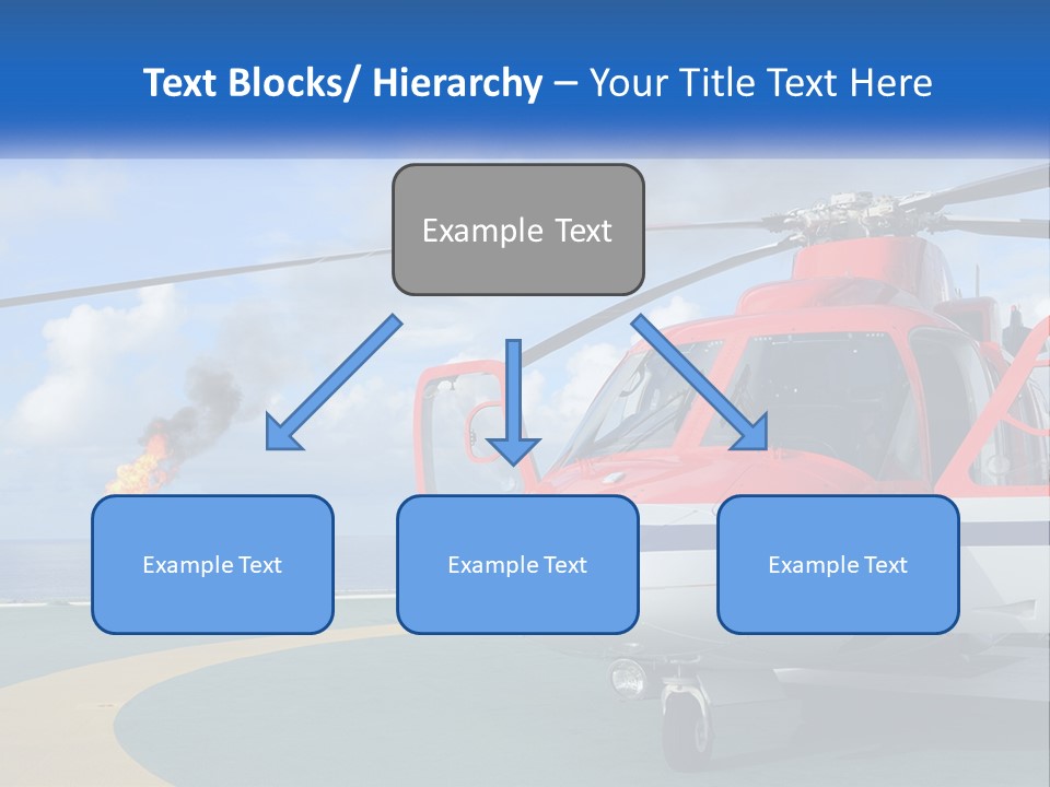 A Red And White Helicopter On A Runway PowerPoint Template