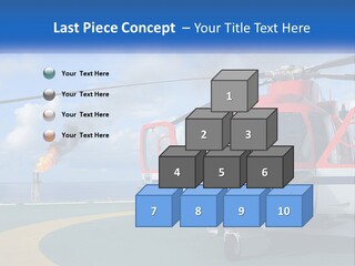 A Red And White Helicopter On A Runway PowerPoint Template