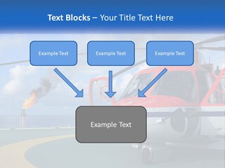 A Red And White Helicopter On A Runway PowerPoint Template