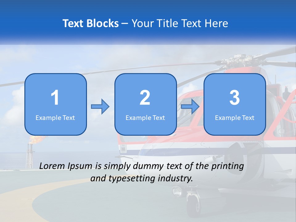 A Red And White Helicopter On A Runway PowerPoint Template