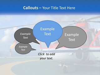 A Red And White Helicopter On A Runway PowerPoint Template