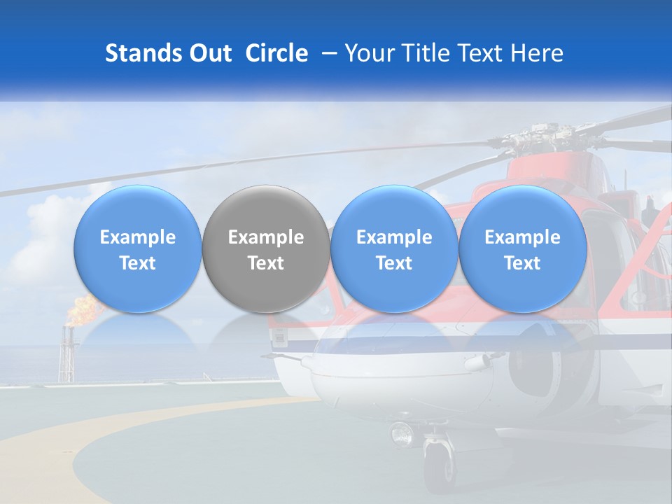 A Red And White Helicopter On A Runway PowerPoint Template