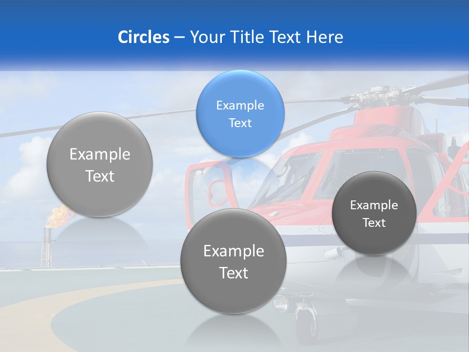 A Red And White Helicopter On A Runway PowerPoint Template
