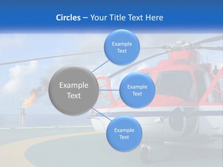 A Red And White Helicopter On A Runway PowerPoint Template