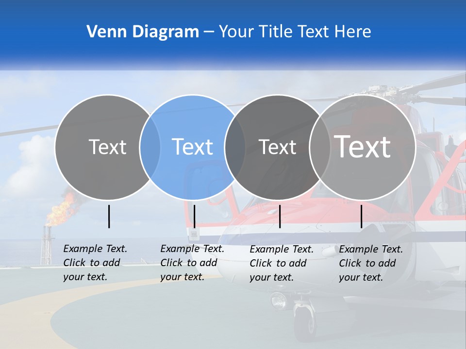 A Red And White Helicopter On A Runway PowerPoint Template