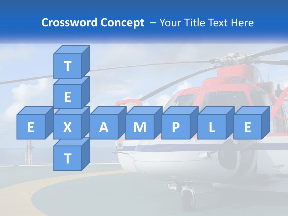 A Red And White Helicopter On A Runway PowerPoint Template