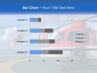 A Red And White Helicopter On A Runway PowerPoint Template