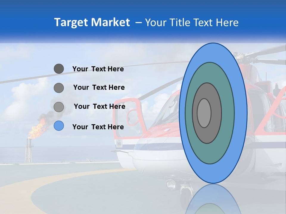 A Red And White Helicopter On A Runway PowerPoint Template