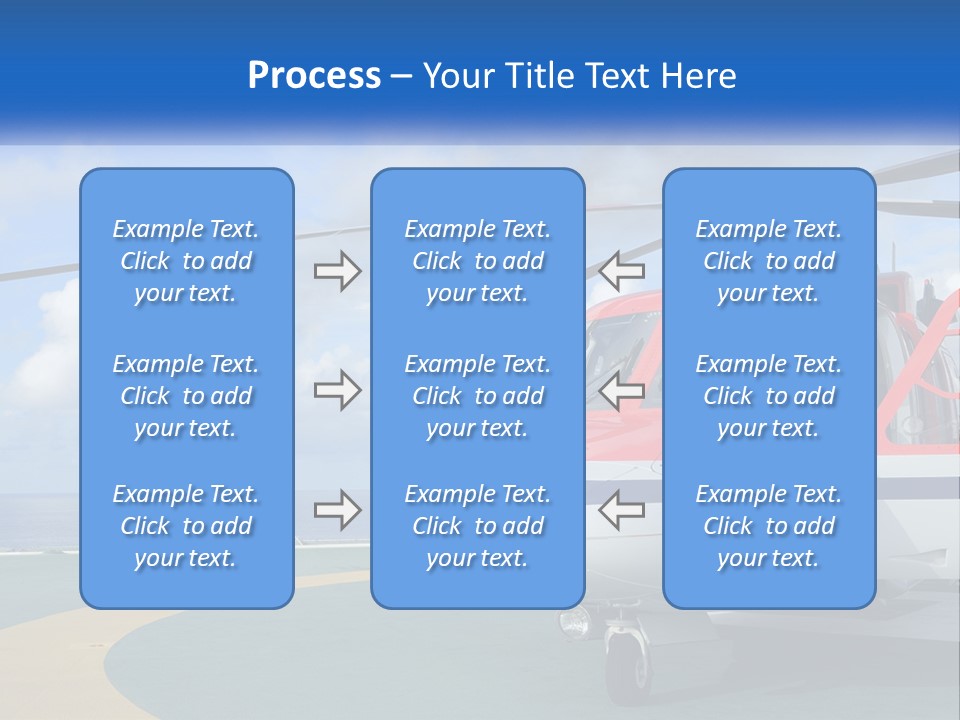 A Red And White Helicopter On A Runway PowerPoint Template
