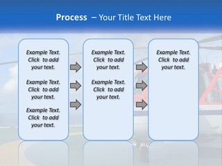 A Red And White Helicopter On A Runway PowerPoint Template