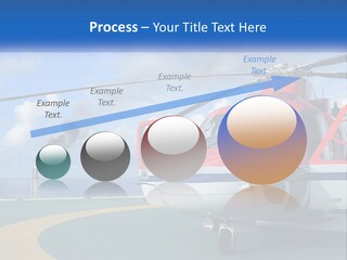 A Red And White Helicopter On A Runway PowerPoint Template