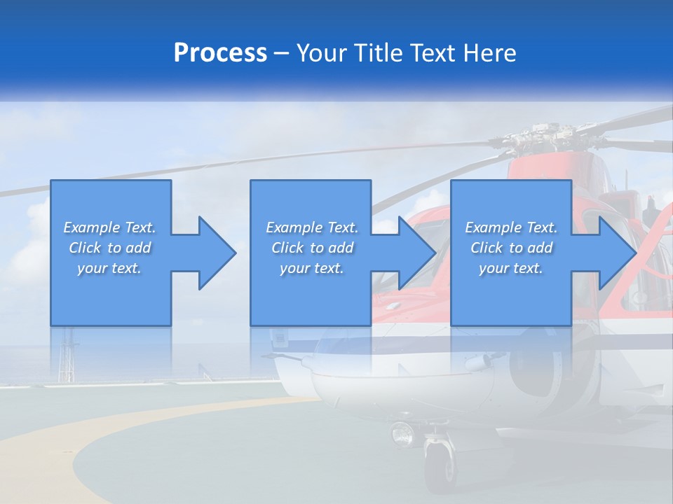 A Red And White Helicopter On A Runway PowerPoint Template