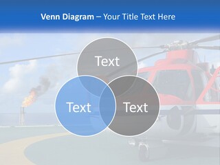 A Red And White Helicopter On A Runway PowerPoint Template