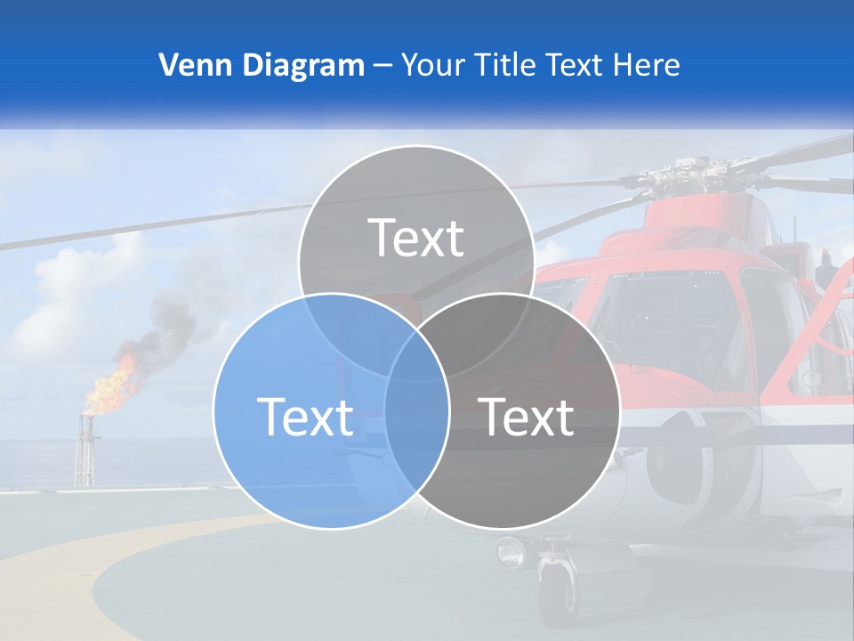 A Red And White Helicopter On A Runway PowerPoint Template
