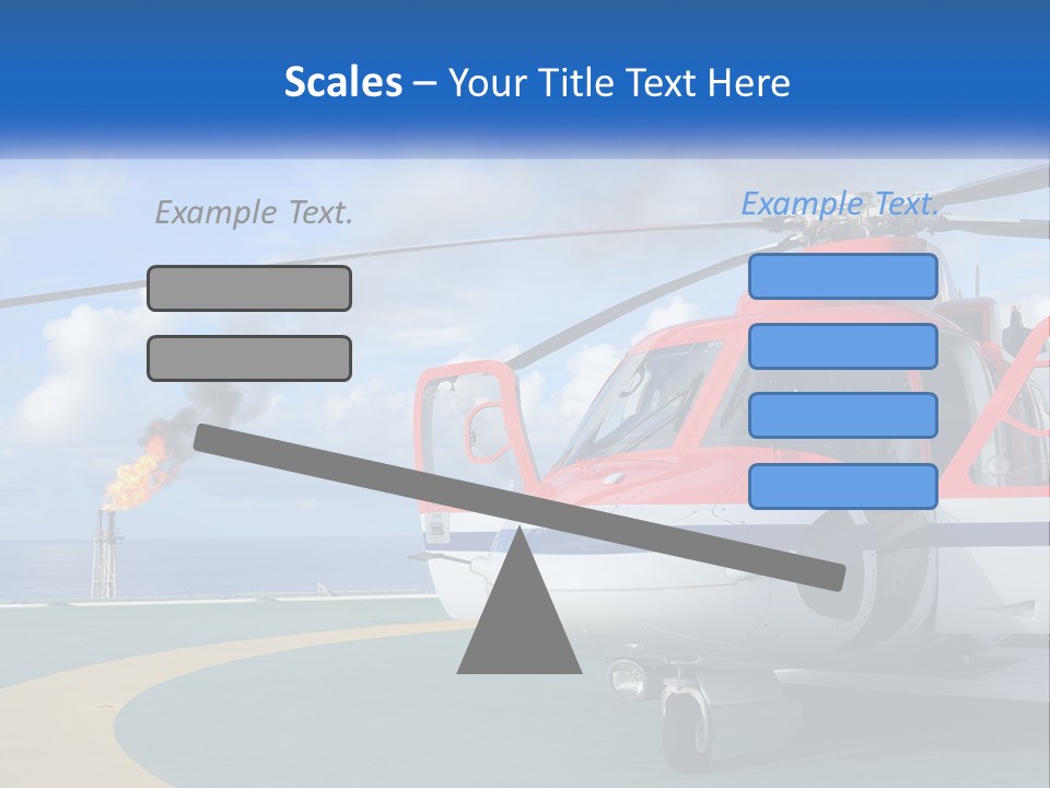 A Red And White Helicopter On A Runway PowerPoint Template