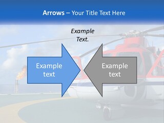 A Red And White Helicopter On A Runway PowerPoint Template