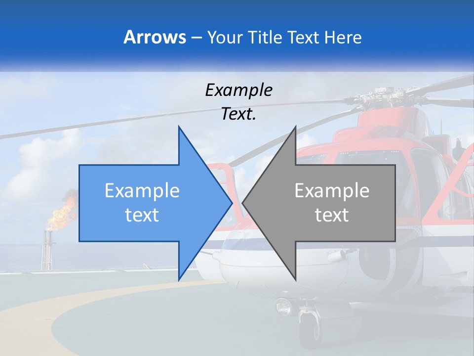 A Red And White Helicopter On A Runway PowerPoint Template