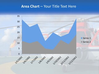 A Red And White Helicopter On A Runway PowerPoint Template