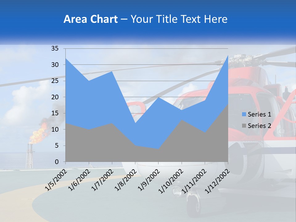 A Red And White Helicopter On A Runway PowerPoint Template