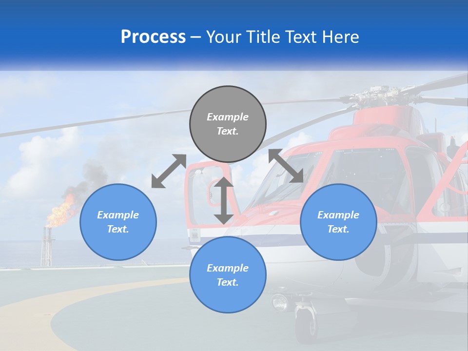 A Red And White Helicopter On A Runway PowerPoint Template