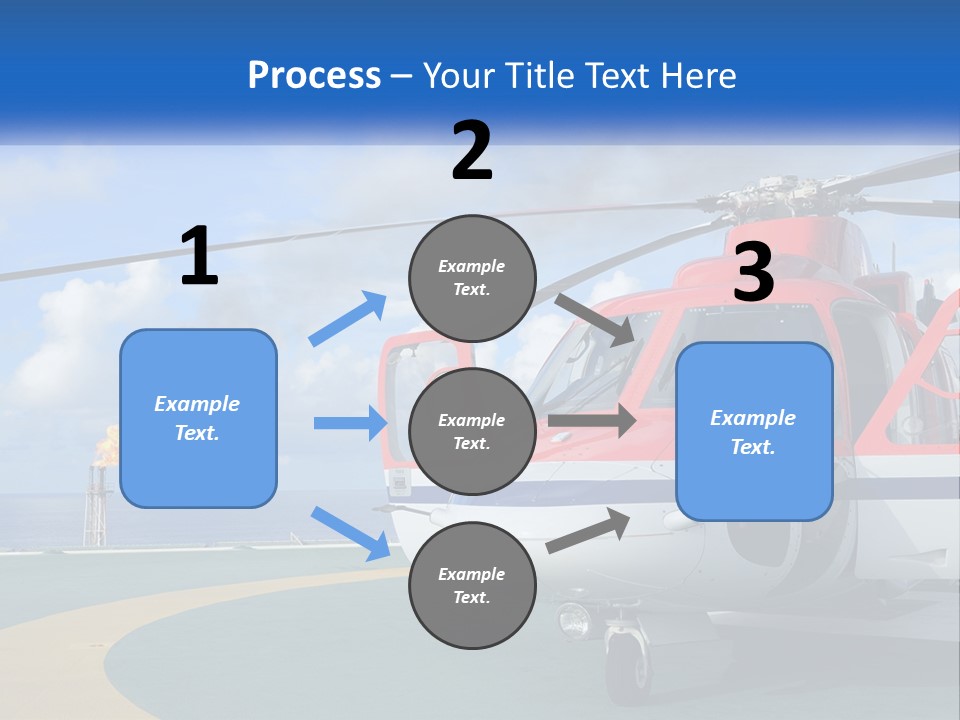A Red And White Helicopter On A Runway PowerPoint Template