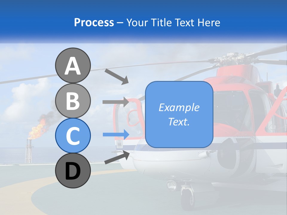 A Red And White Helicopter On A Runway PowerPoint Template