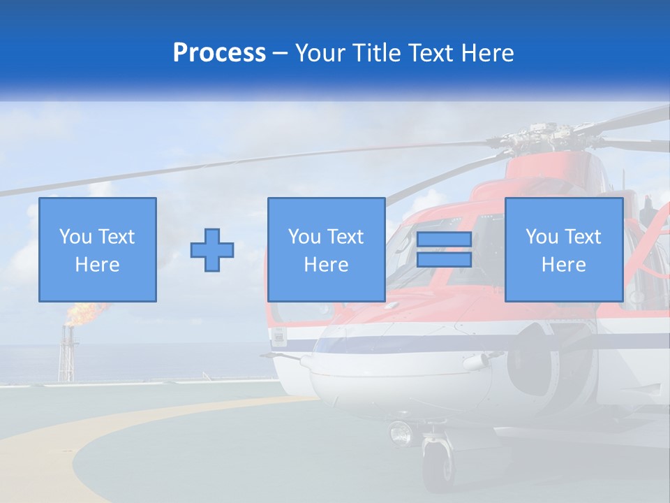 A Red And White Helicopter On A Runway PowerPoint Template