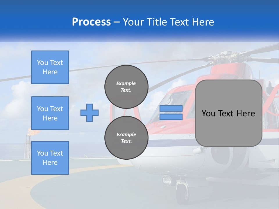 A Red And White Helicopter On A Runway PowerPoint Template