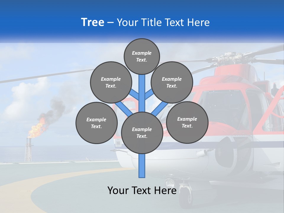A Red And White Helicopter On A Runway PowerPoint Template
