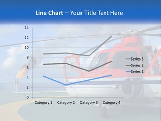 A Red And White Helicopter On A Runway PowerPoint Template