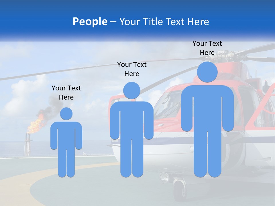 A Red And White Helicopter On A Runway PowerPoint Template