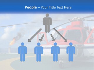 A Red And White Helicopter On A Runway PowerPoint Template