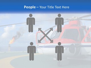 A Red And White Helicopter On A Runway PowerPoint Template