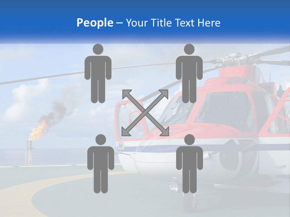 A Red And White Helicopter On A Runway PowerPoint Template