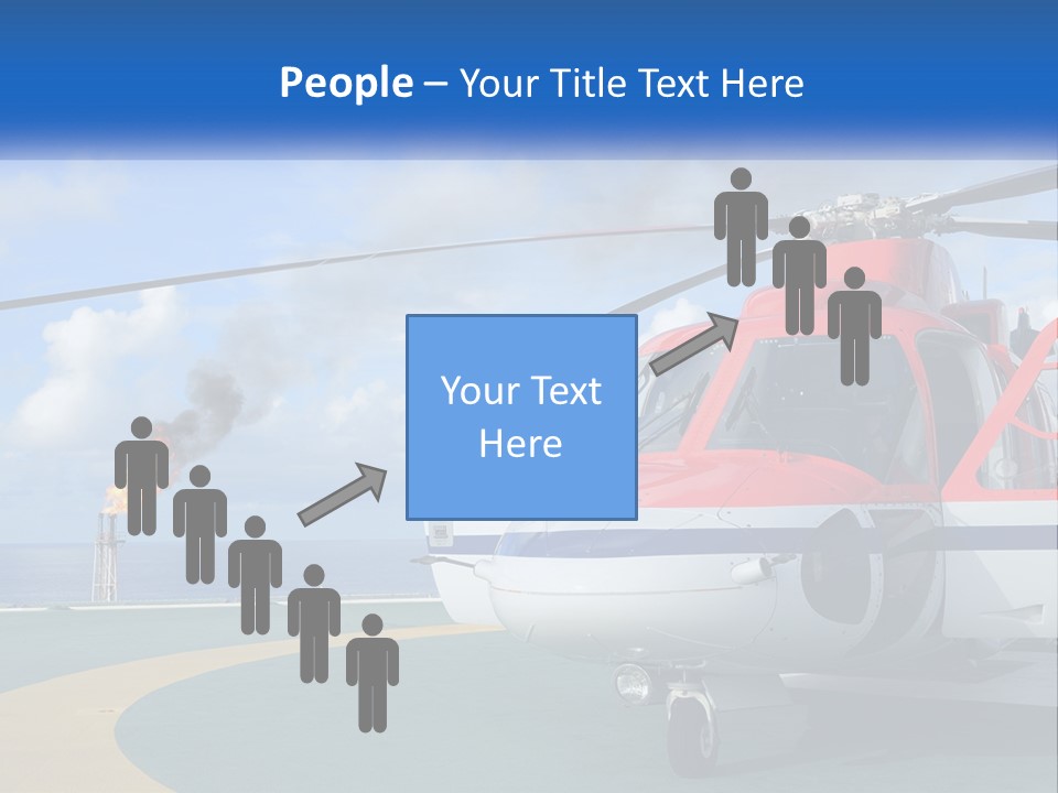 A Red And White Helicopter On A Runway PowerPoint Template