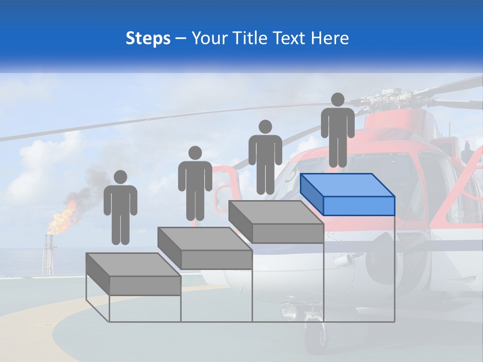 A Red And White Helicopter On A Runway PowerPoint Template