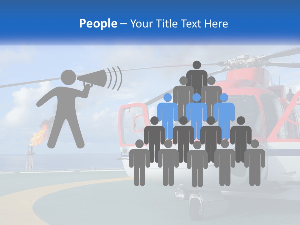 A Red And White Helicopter On A Runway PowerPoint Template