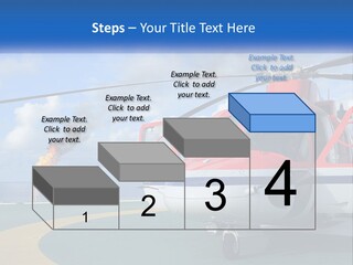 A Red And White Helicopter On A Runway PowerPoint Template