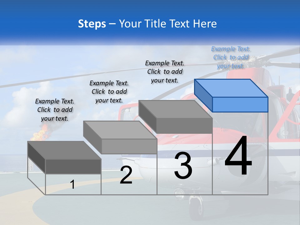 A Red And White Helicopter On A Runway PowerPoint Template