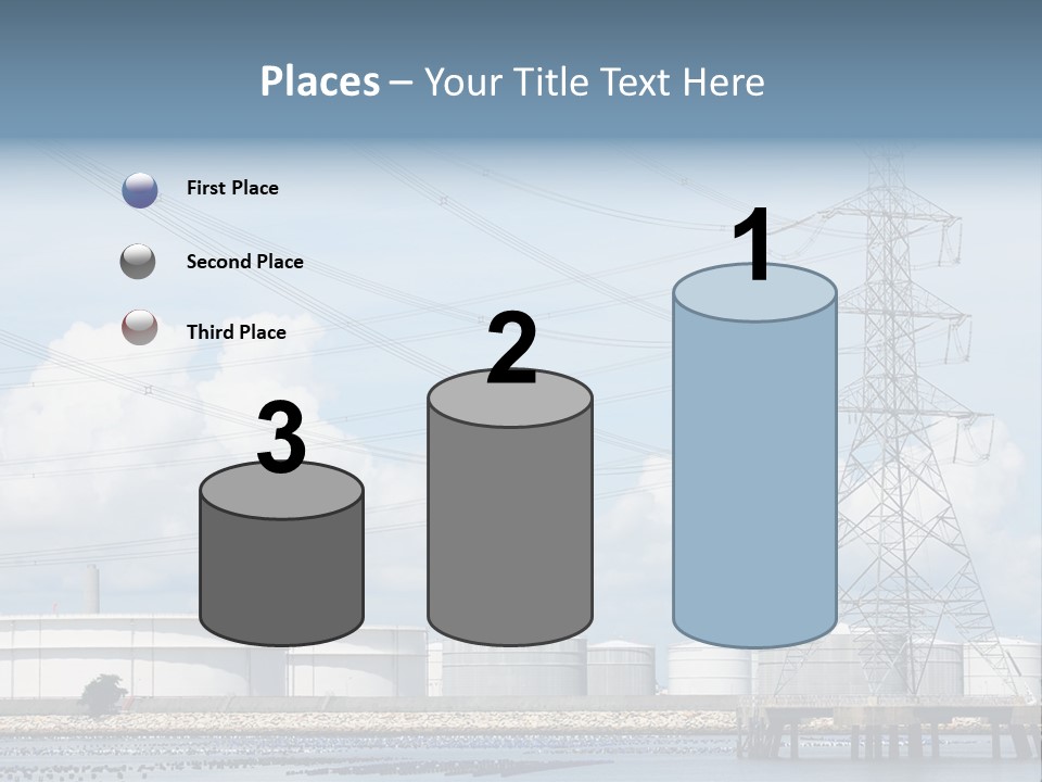 A Power Line With Power Lines In The Background PowerPoint Template