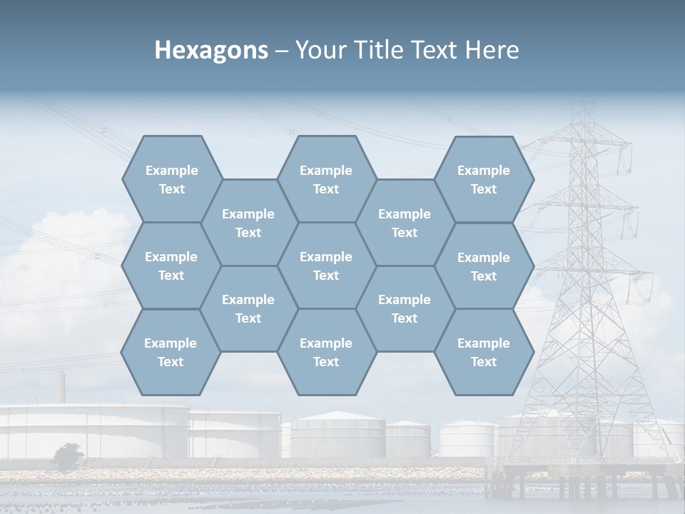A Power Line With Power Lines In The Background PowerPoint Template