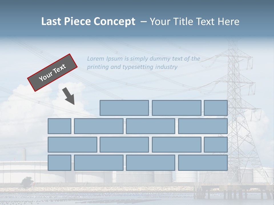 A Power Line With Power Lines In The Background PowerPoint Template